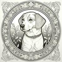 Art Nouveau Dog Coloring Pages photo