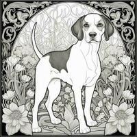 Art Nouveau Dog Coloring Pages photo