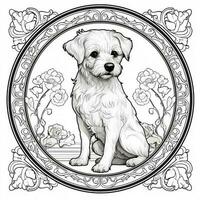 Art Nouveau Dog Coloring Pages photo