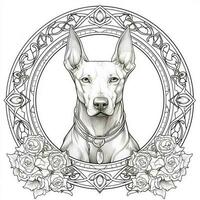 Art Nouveau Dog Coloring Pages photo