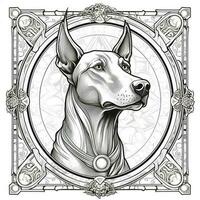 Art Nouveau Dog Coloring Pages photo