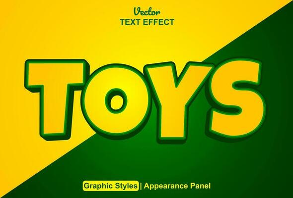 toys text effect with orange graphic style and editable.