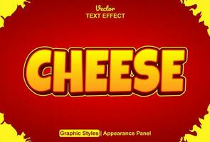 cheese text effect with yellow color graphic style and editable. vector