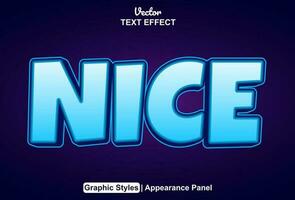 nice text effect with blue graphic style and editable. vector