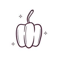 Hand Drawn Bell Pepper. Doodle Vector Sketch Illustration