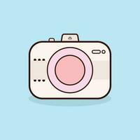 Camera illustration in cute and background style vector