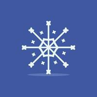 ilustración del icono de copo de nieve vector