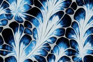 Tie dye shibori tye die abstract paint brush batik ink spiral swirl fabric retro botanical circle design geometric repeat drawing tile vector green brown dark blue colors , blue plant