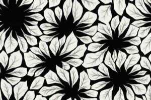 sin costura Corbata colorante de moda interminable ornamento Moda conopial verano vector interminable botánico ilustración vistoso hermosa dibujo textil jardín ornamental etnia raya , blanco hojas en negro pared