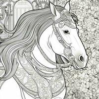 Art Nouveau Horse Coloring Page photo