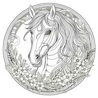 Art Nouveau Horse Coloring Page photo