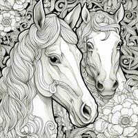 Art Nouveau Horse Coloring Page photo