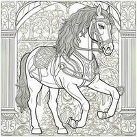 Art Nouveau Horse Coloring Page photo