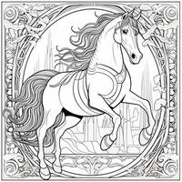 Art Nouveau Horse Coloring Page photo