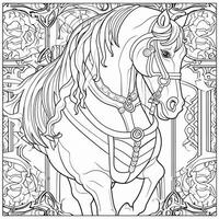 Art Nouveau Horse Coloring Page photo