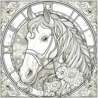 Art Nouveau Horse Coloring Page photo