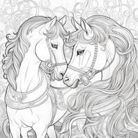 Art Nouveau Horse Coloring Page photo