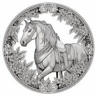 Art Nouveau Horse Coloring Page photo