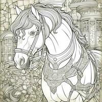 Art Nouveau Horse Coloring Page photo