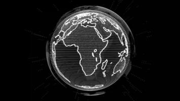 digitale Filatura ologramma globo di pianeta terra video