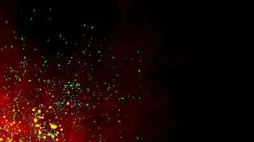 Abstract Isolated Fire Glowing Particles on gradient Background Slow Motion video