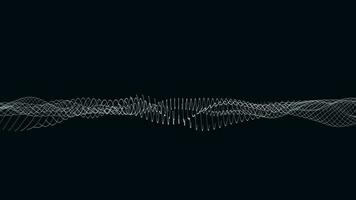 Abstract dynamic particle wave of lines. Futuristic glowing particle lines digital background video