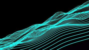 Abstract dynamic particle wave of lines. Futuristic glowing particle lines digital background video