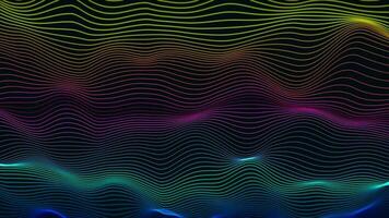 Abstract dynamic particle wave of lines. Futuristic glowing particle lines digital background video