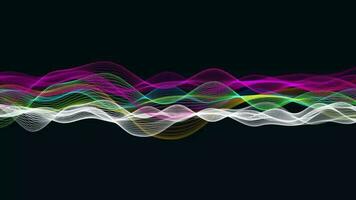 Abstract dynamic particle wave of lines. Futuristic glowing particle lines digital background video