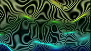 Abstract dynamic particle wave of lines. Futuristic glowing particle lines digital background video