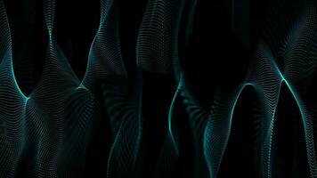Abstract dynamic particle wave of lines. Futuristic glowing particle lines digital background video
