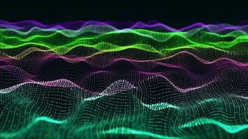 Abstract dynamic particle wave of lines. Futuristic glowing particle lines digital background video