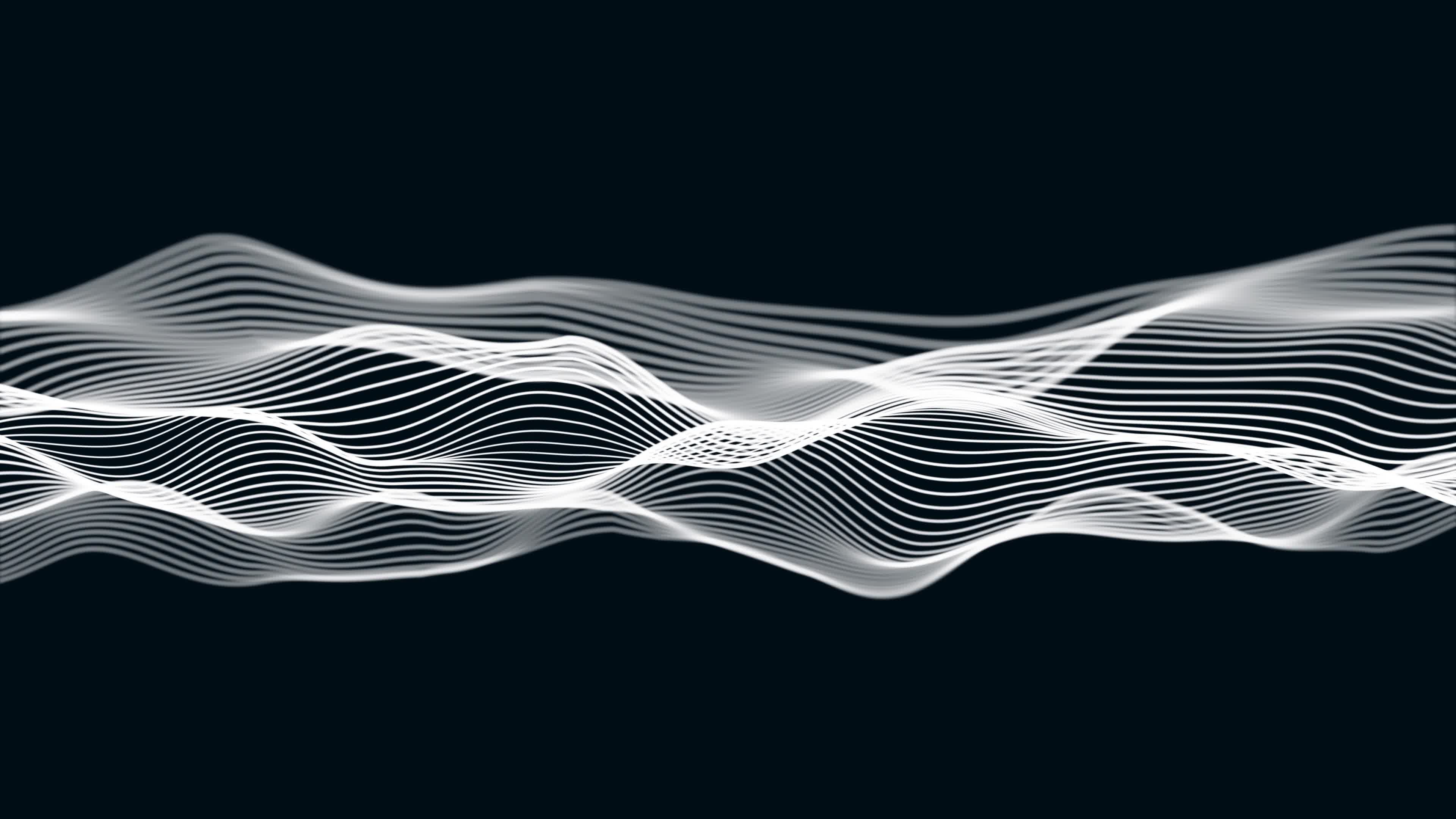 Abstract dynamic particle wave of lines. Futuristic glowing particle