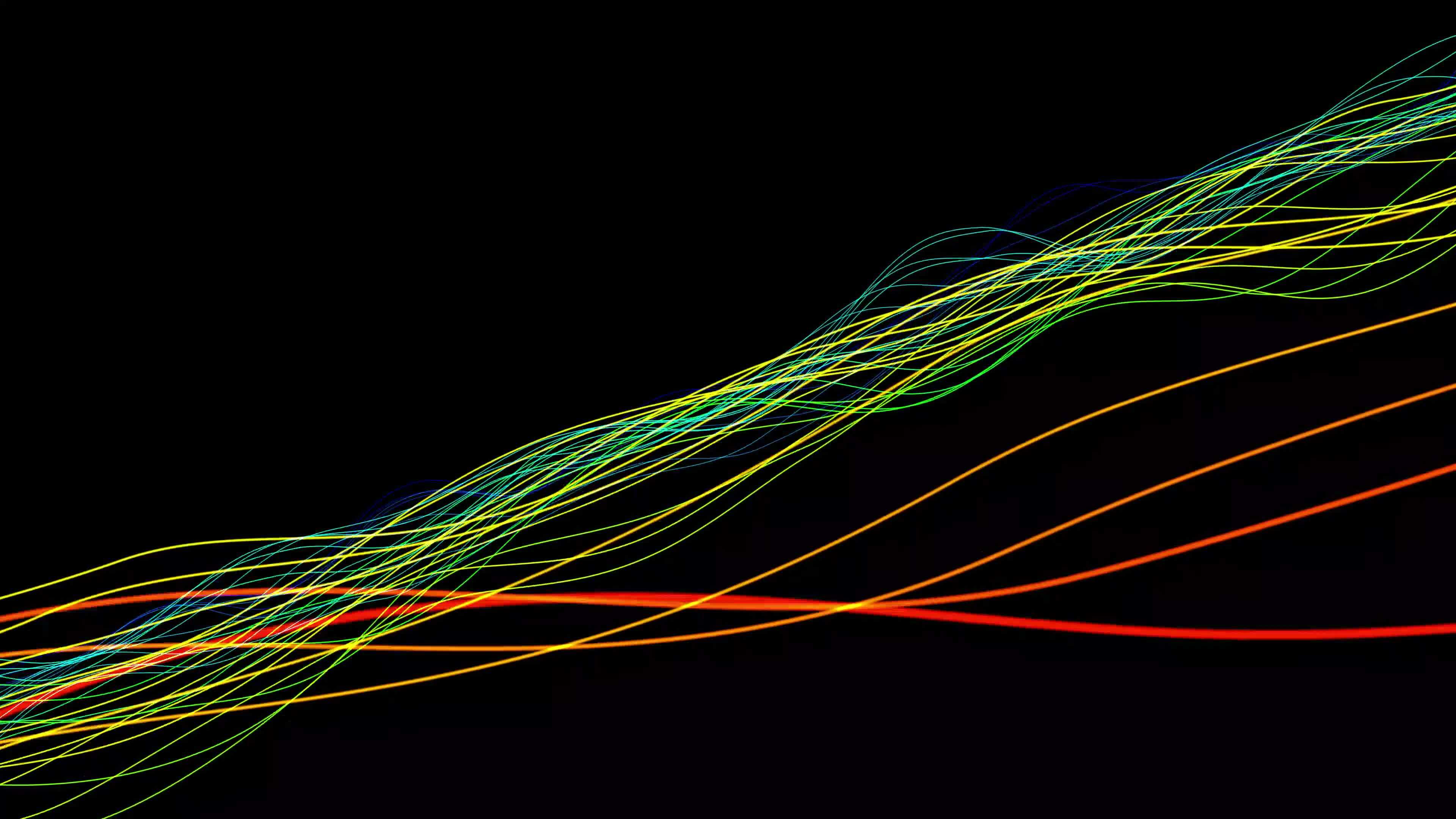 Abstract dynamic particle wave of lines. Futuristic glowing particle ...