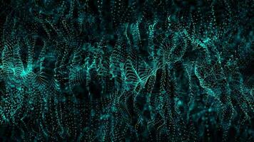 Abstract dynamic particle wave of lines. Futuristic glowing particle lines digital background video