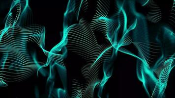 resumen dinámica partícula ola de líneas. futurista brillante partícula líneas digital antecedentes video