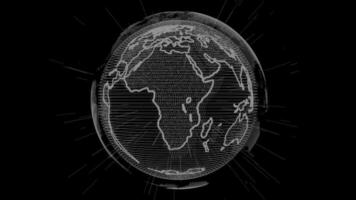digital hilado holograma globo de planeta tierra video