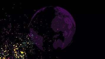 digitaal spinnen hologram wereldbol van planeet aarde video