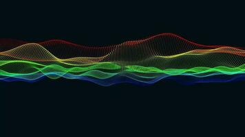 Abstract dynamic particle wave of lines. Futuristic glowing particle lines digital background video