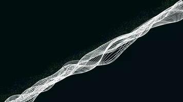 Abstract dynamic particle wave of lines. Futuristic glowing particle lines digital background video