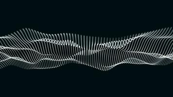 Abstract dynamic particle wave of lines. Futuristic glowing particle lines digital background video