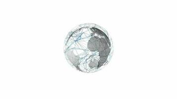 digital Spinning Hologram Globe of Planet Earth video