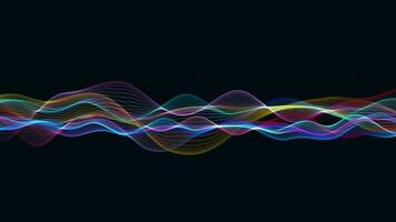 Abstract dynamic particle wave of lines. Futuristic glowing particle lines digital background video