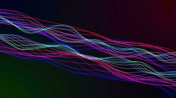 Abstract dynamic particle wave of lines. Futuristic glowing particle lines digital background video