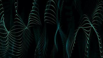 Abstract dynamic particle wave of lines. Futuristic glowing particle lines digital background video