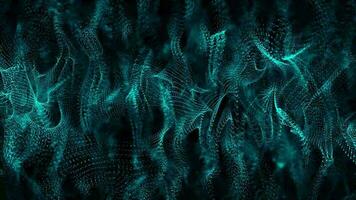 Abstract dynamic particle wave of lines. Futuristic glowing particle lines digital background video