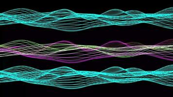 Abstract dynamic particle wave of lines. Futuristic glowing particle lines digital background video