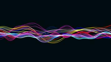 Abstract dynamic particle wave of lines. Futuristic glowing particle lines digital background video