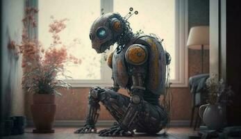 Ai Generated Modern Robot Indoors photo