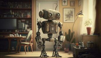 Ai Generated Anthropomorphic Robot Indoors photo